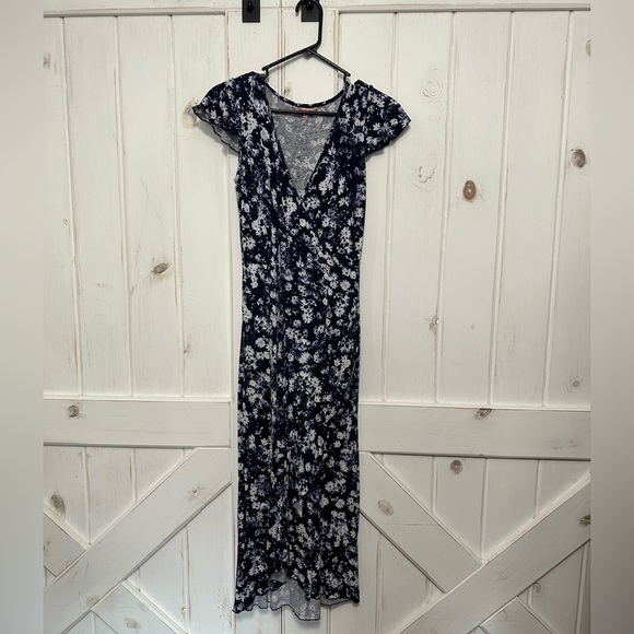 Cute Juicy Couture Summer Maxi Dress Blue with Floral Print - Picture 1 of 3